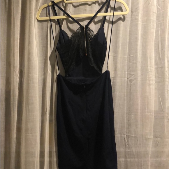 LuLu’s Navy cocktail dress with lace trim - Picture 3 of 3